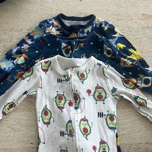 Size 12-18 month feetless pajamas lot